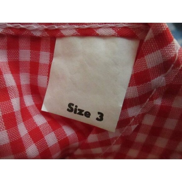 Vintage 1980's GIRLS 3 Bikini 2-Piece swim suit RED CHECKER CASTAWAYS NOS - Picture 4 of 4